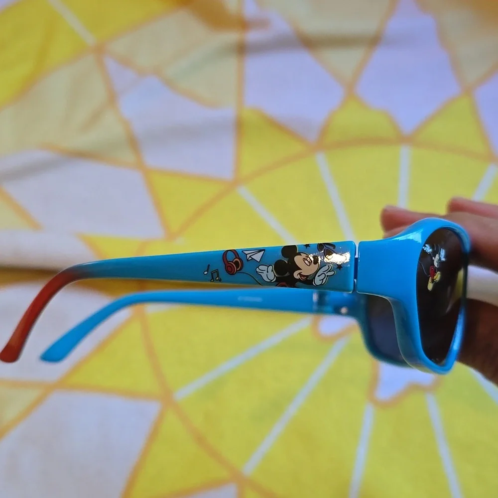 EUC - Disney Mickey Toddler Sunglasses in Blue with Orange tips